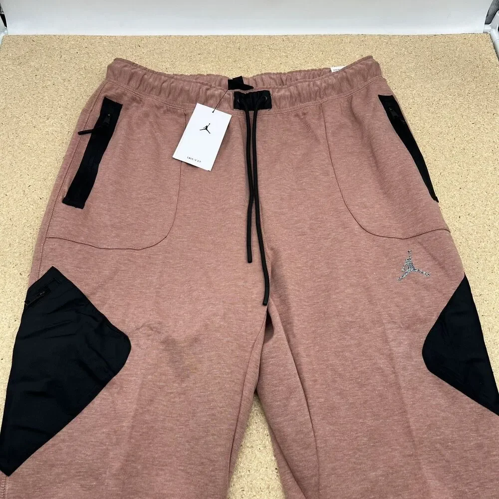 NEW XL Jordan Dri Fit Statement Fleece Track Pants SLIM Fit Men Coral DJ0873-668
